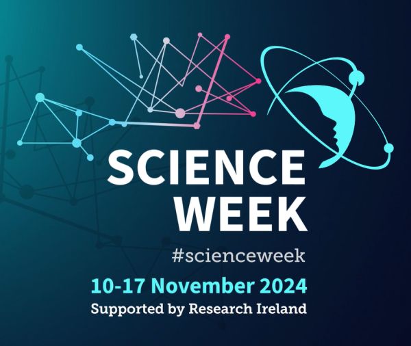 Science Week 2024 at iCRAG logo. 10-17 November. Supported by Research Ireland.